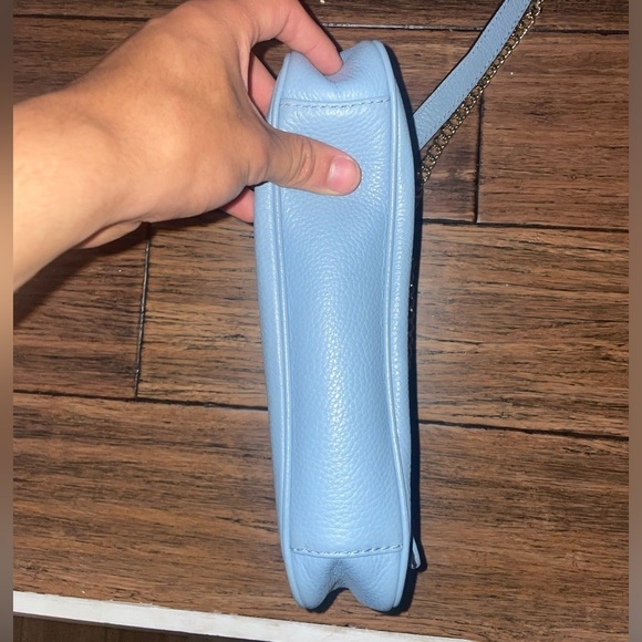 Blue Michael Kors purse blue shoulder bag leather bag fall bag gold chain bag - Picture 6 of 15